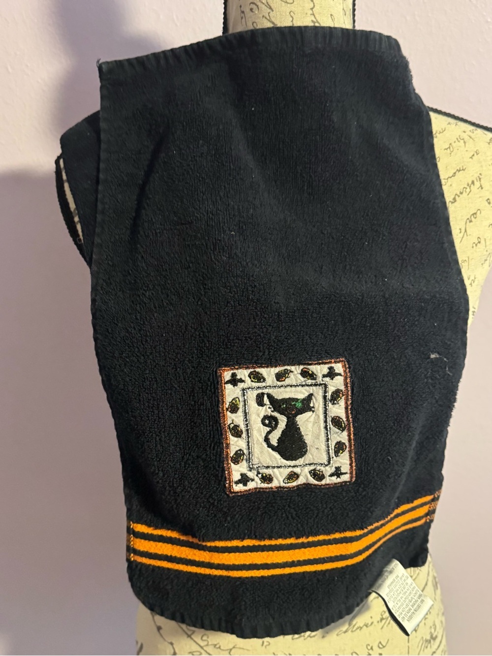 Vintage Halloween Cat set of hand towels - Picture 3 of 5